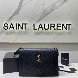 Borse Replica YSL Saint Laurent gaby Satchel trapuntata in pelle di agnello nera
