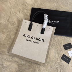 Borsa shopping YSL Saint Laurent rive gauche Bianco