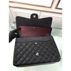 Replica Alta Qualità Classic Jumbo Maxi Flap Borse A58601 Pelle di caviale nera