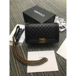 Boy Flap Borse in vitello stampato A67086 Black Bronze Hardware