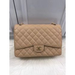 Classic Jumbo Maxi Flap Borse A58601 in pelle caviale Albicocca