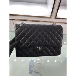 Replica Alta Qualità Classic Jumbo Maxi Flap Borse A58601 Pelle di caviale nera