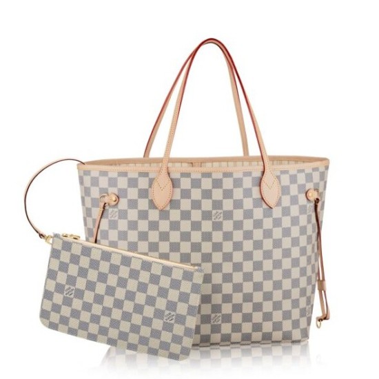 Scontate Borse Neverfull MM Damier Azur N41361