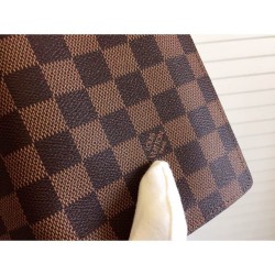 Qualità superiore replica Damier Ebene Canvas Brazza Portafoglio N60017