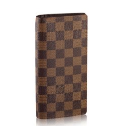 Qualità superiore replica Damier Ebene Canvas Brazza Portafoglio N60017