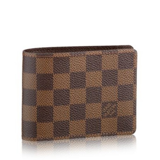 Alta gamma replica Damier Ebene Tela multiplo N60895 Portafoglio