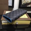 Pari all'originale replica Damier portafoglio Brazz&agrave; Cobalt N63243