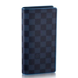 Pari all'originale replica Damier portafoglio Brazz&agrave; Cobalt N63243