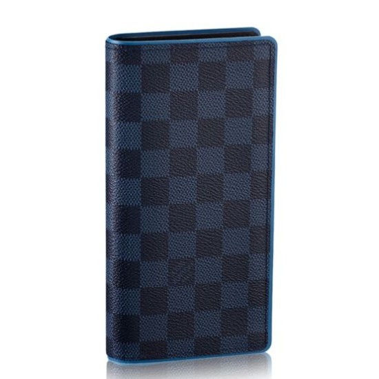 Pari all'originale replica Damier portafoglio Brazz&agrave; Cobalt N63243