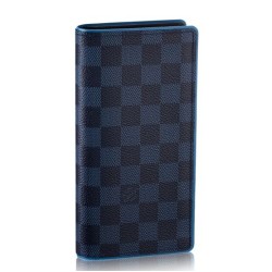 Qualità Specchio Pari all'originale replica Damier portafoglio Brazz&agrave; Cobalt N63243 imitazioni perfette