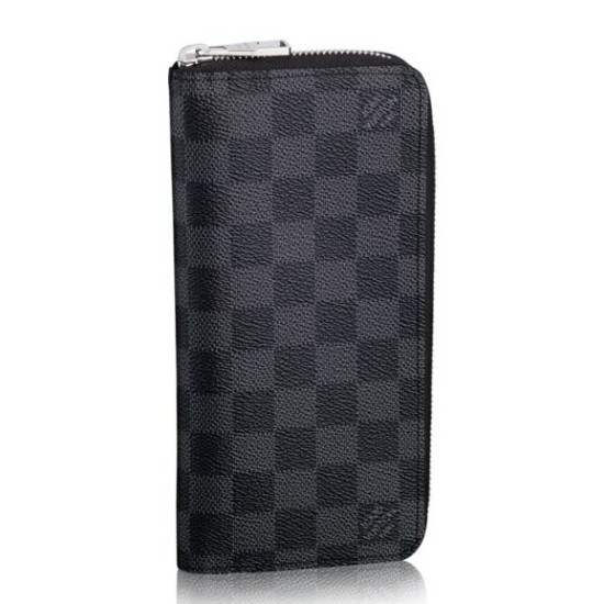 Qualità superiore replica Dettagli perfetti Zippy Portafoglio verticale N63095 Damier Graphite