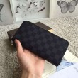 Qualità superiore replica Dettagli perfetti Zippy Portafoglio verticale N63095 Damier Graphite