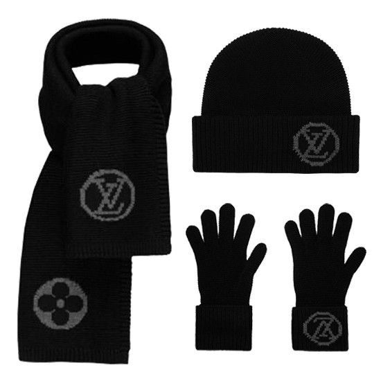 Qualità superiore replica Nero di Collegio Sciarpa cappello e guanti
