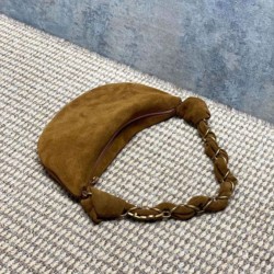 Replica Borsa hobo YSL Saint Laurent Amalia pelle scamosciata caramello Imitazioni Replica qualità specchio Borsa hobo YSL Saint Laurent Amalia pelle scamosciata caramello