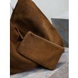 Borsa a tracolla Amalia YSL Saint Laurent scamosciata decorata marrone