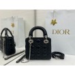 Borsa Dior Mini Lady Dior Arco con ciondoli D.I.O.R  neri hardware argento