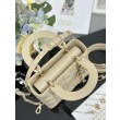 Borse Replica Dior piccola Lady Dior My ABCDior con ciondolo D.I.O.R agnello cannage Albicocca