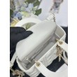 Borsa Dior piccola Lady Dior My ABCDior con ciondolo D.I.O.R agnello cannage bianco