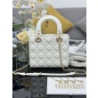 Borsa Dior piccola Lady Dior My ABCDior con ciondolo D.I.O.R agnello cannage bianco