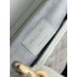 Borsa Dior piccola Lady Dior My ABCDior con ciondolo D.I.O.R agnello cannage blu