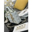 Borsa Dior piccola Lady Dior My ABCDior con ciondolo D.I.O.R agnello cannage blu