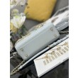 Borsa Dior piccola Lady Dior My ABCDior con ciondolo D.I.O.R agnello cannage blu