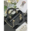 Borse Imitazioni Dior piccola Lady Dior My ABCDior con ciondolo D.I.O.R agnello cannage Nero