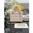 Replica Perfetta Dior piccola Lady Dior My ABCDior con ciondolo D.I.O.R agnello cannage Rosa