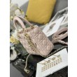 Replica Perfetta Dior piccola Lady Dior My ABCDior con ciondolo D.I.O.R agnello cannage Rosa