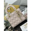 Replica Perfetta Dior piccola Lady Dior My ABCDior con ciondolo D.I.O.R agnello cannage Rosa