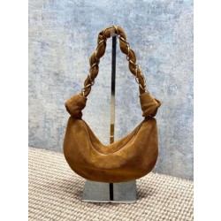 Borsa hobo YSL Saint Laurent Amalia pelle scamosciata caramello