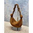 Borsa hobo YSL Saint Laurent Amalia pelle scamosciata caramello