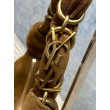Borsa hobo YSL Saint Laurent Amalia pelle scamosciata caramello