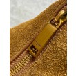 Borsa hobo YSL Saint Laurent Amalia pelle scamosciata caramello