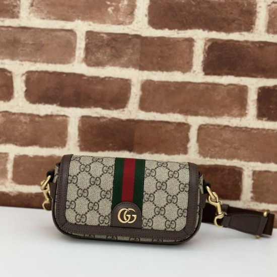 Qualità superiore replica Borsa mini Gucci Ophidia 795466 marrone
