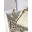 Borsa Replica 1:1 Mini Lady Dior con cuciture cannage bianco