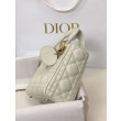 Borsa Replica 1:1 Mini Lady Dior con cuciture cannage bianco