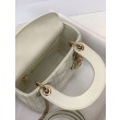 Borsa Replica 1:1 Mini Lady Dior con cuciture cannage bianco