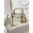 Borsa Replica 1:1 Mini Lady Dior con cuciture cannage bianco