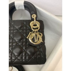 Qualità superiore replica Mini Lady Dior con cuciture cannage nero