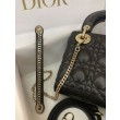 Qualità superiore replica Mini Lady Dior con cuciture cannage nero
