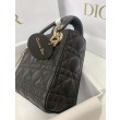 Qualità superiore replica Mini Lady Dior con cuciture cannage nero