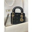 Qualità superiore replica Mini Lady Dior con cuciture cannage nero