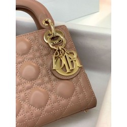 Qualità superiore replica Mini Lady Dior con cuciture cannage rosa