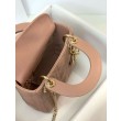 Qualità superiore replica Mini Lady Dior con cuciture cannage rosa