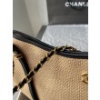 Borse Chanel Maxi Shopping Tote Piccola/Grande AS5463 Rafia/Vitello Marrone/Nero