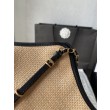 Borse Chanel Maxi Shopping Tote Piccola/Grande AS5463 Rafia/Vitello Marrone/Nero