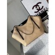 Borse Chanel Maxi Shopping Tote Piccola/Grande AS5463 Rafia/Vitello Marrone/Nero