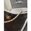 Borse Chanel Maxi Shopping Tote Piccola/Grande AS5463 Rafia/Vitello Nero/Bianco