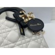 Borse Dior Mini Lady Dior agnello cannage Arco beige/nero